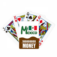 Мексико Национален Флаг Зелен Модел Покер Игра Карта Смешно Ръка Игра