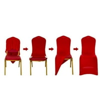Topyecel твърд цветен спанде стол покритие анти-прах за дълъг стол протектори за офис и трапезария стол червено