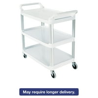 Rubbermaid Commercial Open SideD CART CART, три-рафт, 40.63W 20d 37.81h, извън бял -rcp