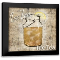 Сиво, Джейс Черно модерна рамка музей изкуство печат озаглавен-дърво лед чай
