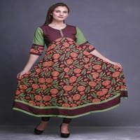 Бимба отпечата дълга курти за жени Anarkali рокля индийска небрежна топ туника