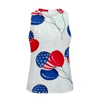Ризи Камизол за жени Лятна ежедневна кръгла шия без ръкави отгоре отпечатан резервоар