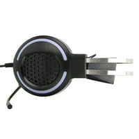 Игрални слушалки, изискани слушалки за микрофон дишат 7. Канал съраунд звук издръжлив за хардуер за компютърни игри за слушане на музика черно