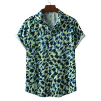 Мъже блуза пролет и лято печат ежедневен плажен плажен ваканционен ваканционен къс ръкав риза мъже ризи мода