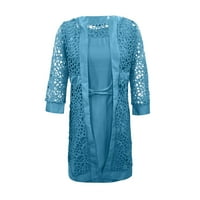 Tking fashion дамски летни елегантни официални солидни тънки рокли с молив без ръкави кръгли шия midi рокли сини l