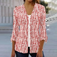 Fartey Button Down Cardigan за жени Slim Fit Trendy Print Luse Kimono риза Лек тегло меки плажни ваканционни покрития блузи блузи блузи