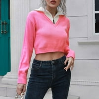 Кайч пуловери за жени Дамски цвят съвпадение