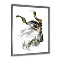 Черно-бял портрет на коза в рамка Арт Принт