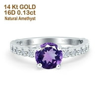 14к злато 1.16 КТ кръг Г си Нано диамантен годежен пръстен размер 9