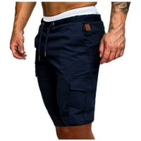 DXHMoneyh Мъжки небрежни къси панталони еластични талии за релаксирани къси панталони за мъже летни плажни къси панталони