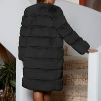 Женски якета и палта на Kakina s плюс размер, жени плюс размер късо fau палто топло пухкаво яке от феонско яке с дълъг ръкав