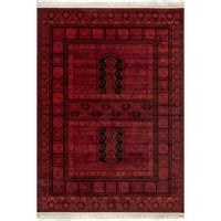 нулум били традиционна облицована Ресни площ килим, 7 '10 10', Червен