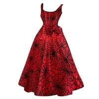 Плюс размер рокля за плюс размер рокли официална рокля за жени Дамски червени случайни парти рокля без ръкави с екипажа врата
