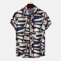 Готина графична печат Хавайска риза за мъже с къс ръкав с риза Топ Лято Фънки Алоха ризи за плаж