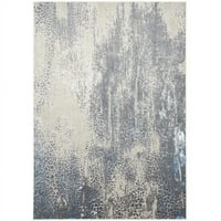 Homeroots ft. Сиво синьо и слонова кост абстрактно оцветяване устойчива правоъгълна площ килим
