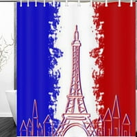 Текстури на флаг на Франция Айфелови знаци Символи кула завеса за душ