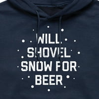 Незабавно съобщение - ще лопата сняг за бира - суичър с качулка с качулка