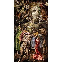 Greco, El Black Modern Framed Museum Art Print, озаглавен - Кръщението на музеира
