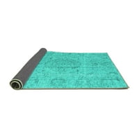 Ahgly Company Indoor Round Персийски тюркоазени сини традиционни килими, 3 'кръг