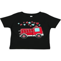 Тениска за момиче за валентински пожар с сърца, което е момче или малко дете, тениска