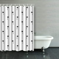 На малки черни палми на бяло в стила на полка точка за душ завеса за баня баня