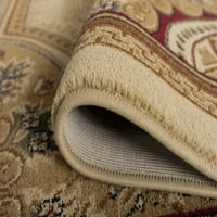 Усещане традиционен килим от слонова кост и червено на закрито, 2 '10'