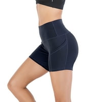Байкър шорти за жени с висока талия - меки летни дамски йога къси панталони Spande Workout Shorts за бягане на атлетик