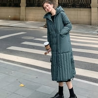 дамски палта и якета-Зимна мода жена удължена и удебелена средна дължина надолу памучно яке зелено л