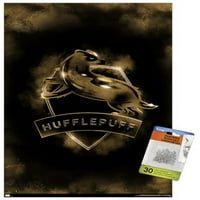 Хари Потър - Плакат за магическа стена на Hufflepuff Crest с pushpins, 14.725 22.375