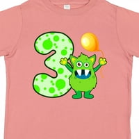 Inktastic 3-ти рожден ден чудовищно подарък Toddler Boy или Toddler Girl тениска