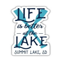 Summit Lake South Dakota Souvenir Vinyl Decal Sticker Paddle Design 4-Pack
