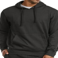 Мъжки лек Полар пуловер качулка суитчър, Черен 2хл, пакет