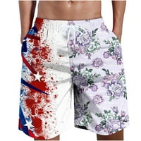 Лято плюс размер Sawvnm Мъже неприятни модни пачуърк къси панталони с джобове еластична талия плажни панталони лилави сделки с ранен достъп