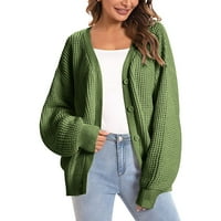 FJOFPR кардиган пуловери за жени лек моден солиден бутон с дълъг ръкав дами ежедневни годни годни отворени предни плетени пуловер палто, пуловери за женски жилетки