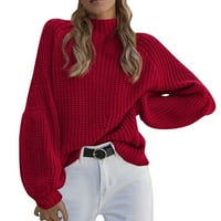 Пуловери пуловери за жени момичета пуловери за изрязани червени m