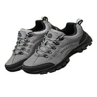 Gomelly Мъжки обувки за ходене дантела на туристическа обувка на открито маратонки Атлетична трекинг Маратотка Катерицинг към къмпинг сиво 8