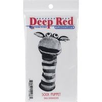 Дълбоко червени печати дълбоко червено прилепване печат 2инх3ин-чорап кукла