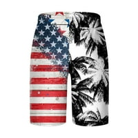 Cllios плувни стволове за мъже ежедневни еластични виаст Деня на независимост плаж къси панталони Бързи сухи дъски за теглене на хавайски графични леки бански костюми с джоб