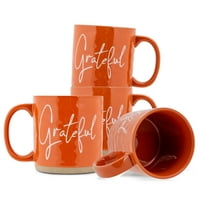 Lighthouse благодарни мощни думи изгорени оранжеви керамични чаши за кафе от 4