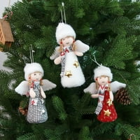 Ангелски орнаменти Коледна ангелска кукла висящи декорации Коледно дърво плюшени декорации Сладки ангелски кукла висулка Коледни плюшени орнаменти за Коледа вис