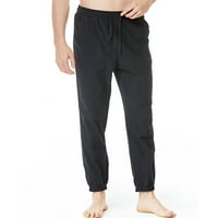 Homadles ежедневни панталони за мъже с джобове- ежедневни панталони черни размери s