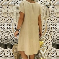 Kakina s женски клирънс Summer Tops Fashion Women Loose V-образен летен солиден памук с къс ръкав и спално бельо