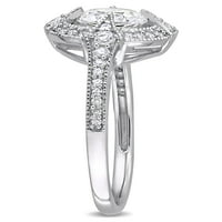 Миабела 1-Каратов Т. Г. В. създаде бял сапфир и каратов диамант т. в. сребърен годежен пръстен