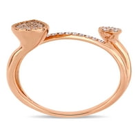 Миабела карат Т. в. диамант 14к Розово злато отворен моден пръстен