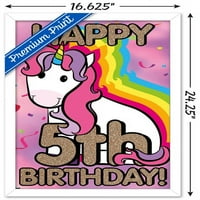 Ели Рипбергер еднорог - Честит плакат за стена от 5 -ти рожден ден, 14.725 22.375